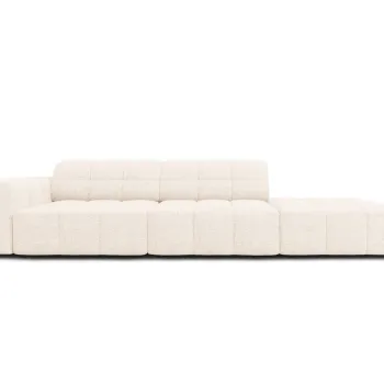 Canapea 3 locuri cotiera stanga, Jennifer-140, Micadoni Home, 262x102x70 cm, tesatura chenille din poliester, bej deschis imagine