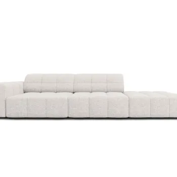 Canapea 3 locuri cotiera stanga, Jennifer-140, Micadoni Home, 262x102x70 cm, tesatura chenille din poliester, gri deschis imagine