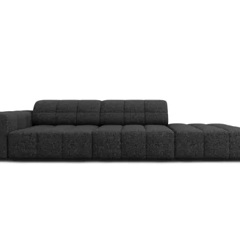 Canapea 3 locuri cotiera stanga, Jennifer-140, Micadoni Home, 262x102x70 cm, tesatura chenille din poliester, negru imagine