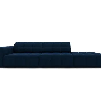 Canapea 3 locuri cotiera stanga, Jennifer-51, Micadoni Home, 262x102x70 cm, catifea, albastru regal imagine