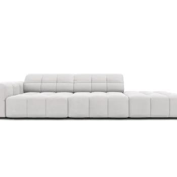 Canapea 3 locuri cotiera stanga, Jennifer-51, Micadoni Home, 262x102x70 cm, catifea, argintiu imagine