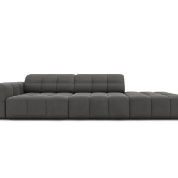 Canapea 3 locuri cotiera stanga, Jennifer-51, Micadoni Home, 262x102x70 cm, catifea, gri imagine