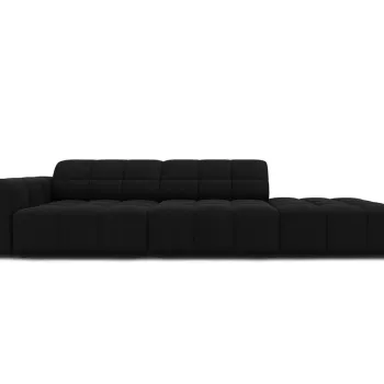 Canapea 3 locuri cotiera stanga, Jennifer-51, Micadoni Home, 262x102x70 cm, catifea, negru imagine
