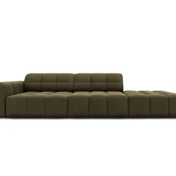 Canapea 3 locuri cotiera stanga, Jennifer-51, Micadoni Home, 262x102x70 cm, catifea, verde imagine