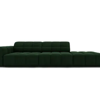 Canapea 3 locuri cotiera stanga, Jennifer-51, Micadoni Home, 262x102x70 cm, catifea, verde bottle imagine