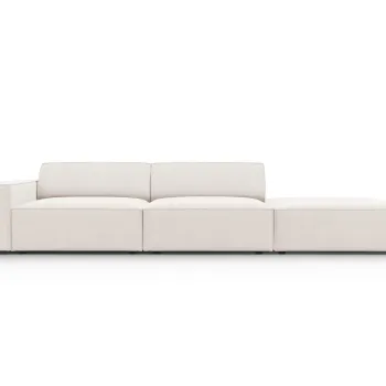 Canapea 3 locuri cotiera stanga, Jodie, Micadoni Home, BL, 262x102x70 cm, poliester, bej deschis imagine