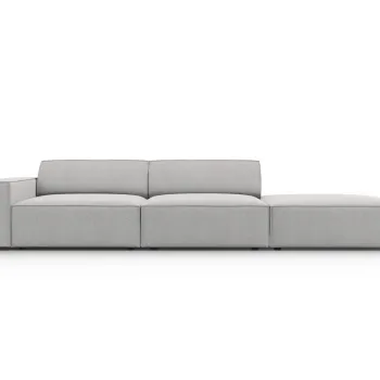 Canapea 3 locuri cotiera stanga, Jodie, Micadoni Home, BL, 262x102x70 cm, poliester, gri deschis imagine