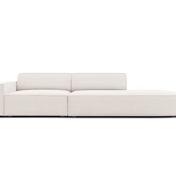 Canapea 3 locuri cotiera stanga, Jodie, Micadoni Home, BL, forma rotunjita, 262x102x70 cm, poliester, bej deschis imagine