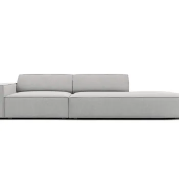 Canapea 3 locuri cotiera stanga, Jodie, Micadoni Home, BL, forma rotunjita, 262x102x70 cm, poliester, gri deschis imagine