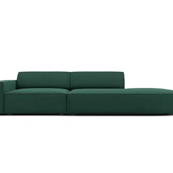Canapea 3 locuri cotiera stanga, Jodie, Micadoni Home, BL, forma rotunjita, 262x102x70 cm, poliester, verde imagine