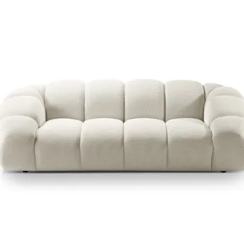 Canapea 3 locuri, Diana-191, Micadoni Home, 254x114x72 cm, tesatura 3D Sonic, bej deschis imagine