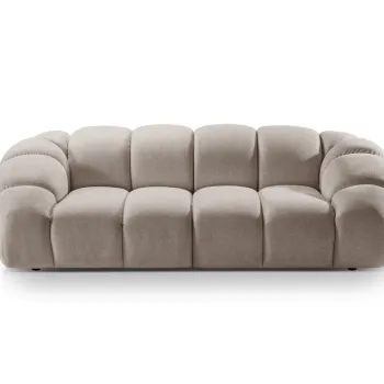 Canapea 3 locuri, Diana-192, Micadoni Home, 254x114x72 cm, catifea structurata, bej inchis imagine