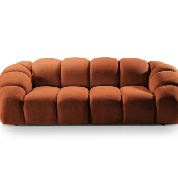 Canapea 3 locuri, Diana-192, Micadoni Home, 254x114x72 cm, catifea structurata, teracota imagine