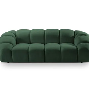 Canapea 3 locuri, Diana-192, Micadoni Home, 254x114x72 cm, catifea structurata, verde imagine