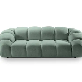 Canapea 3 locuri, Diana-192, Micadoni Home, 254x114x72 cm, catifea structurata, verde menta imagine