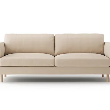 Canapea 3 locuri, Eden, Micadoni, 173x92x90 cm, catifea, bej nude imagine