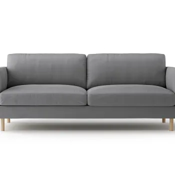 Canapea 3 locuri, Eden, Micadoni, 173x92x90 cm, catifea, gri imagine