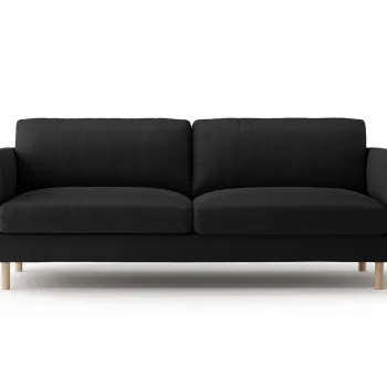 Canapea 3 locuri, Eden, Micadoni, 173x92x90 cm, catifea, negru imagine