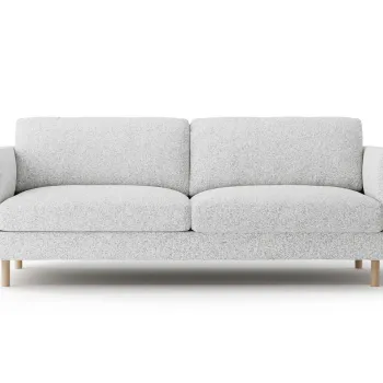 Canapea 3 locuri, Eden, Micadoni, 173x92x90 cm, tesatura structurata, gri deschis melanj imagine