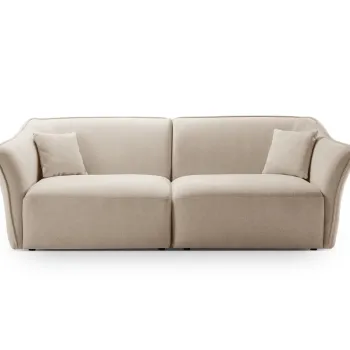 Canapea 3 locuri, Hailey, Micadoni Home, 206x102x79 cm, tesatura boucle, bej inchis imagine