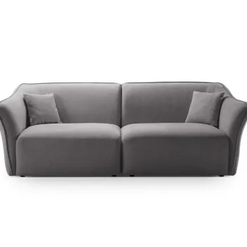 Canapea 3 locuri, Hailey, Micadoni Home, 206x102x79 cm, tesatura boucle, caramiziu imagine