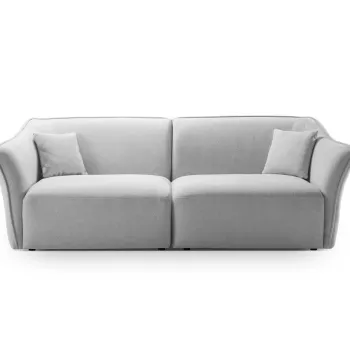 Canapea 3 locuri, Hailey, Micadoni Home, 206x102x79 cm, tesatura boucle, ivoriu imagine