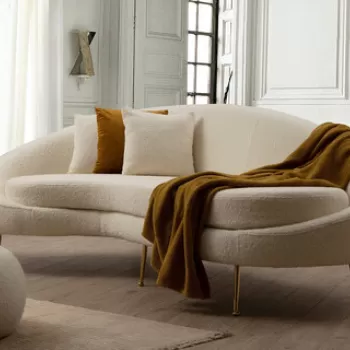 Canapea 3 locuri, Hilena, 569HLN1116, Lemn de fag / PAL, Crem imagine