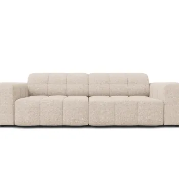 Canapea 3 locuri, Jennifer-140, Micadoni Home, 204x102x70 cm, tesatura chenille din poliester, bej imagine