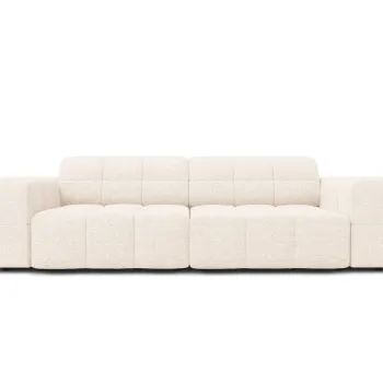 Canapea 3 locuri, Jennifer-140, Micadoni Home, 204x102x70 cm, tesatura chenille din poliester, bej deschis imagine