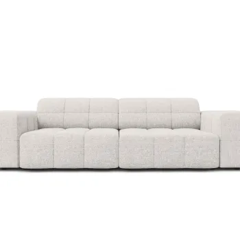 Canapea 3 locuri, Jennifer-140, Micadoni Home, 204x102x70 cm, tesatura chenille din poliester, gri deschis imagine