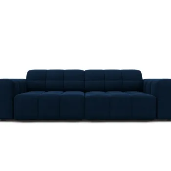 Canapea 3 locuri, Jennifer-51, Micadoni Home, 204x102x70 cm, catifea, albastru regal imagine