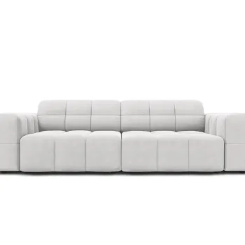 Canapea 3 locuri, Jennifer-51, Micadoni Home, 204x102x70 cm, catifea, argintiu imagine