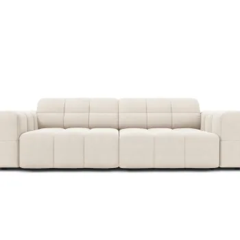 Canapea 3 locuri, Jennifer-51, Micadoni Home, 204x102x70 cm, catifea, bej deschis imagine