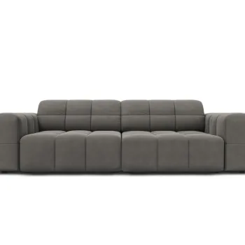 Canapea 3 locuri, Jennifer-51, Micadoni Home, 204x102x70 cm, catifea, gri deschis imagine