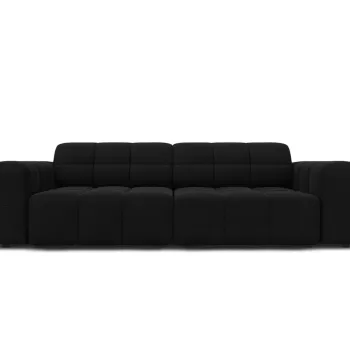 Canapea 3 locuri, Jennifer-51, Micadoni Home, 204x102x70 cm, catifea, negru imagine