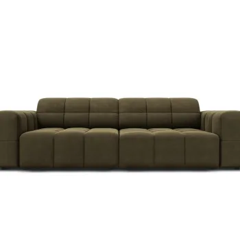 Canapea 3 locuri, Jennifer-51, Micadoni Home, 204x102x70 cm, catifea, verde imagine