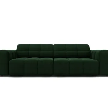 Canapea 3 locuri, Jennifer-51, Micadoni Home, 204x102x70 cm, catifea, verde bottle imagine