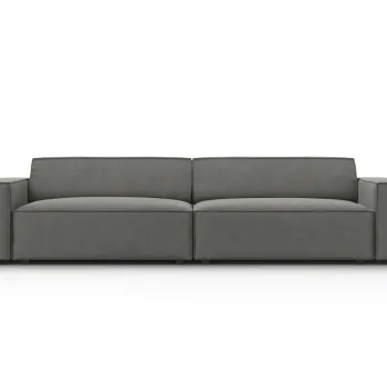 Canapea 3 locuri, Jodie, Micadoni Home, BL, 204x102x70 cm, catifea, gri deschis imagine