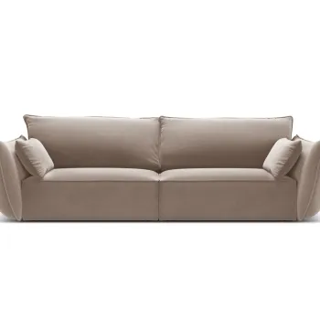 Canapea 3 locuri, Kaelle, Micadoni Home, BL, 208x100x85 cm, catifea, cappuccino imagine