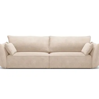 Canapea 3 locuri, Kaelle, Micadoni Home, BL, 208x100x85 cm, poliester chenille, bej imagine