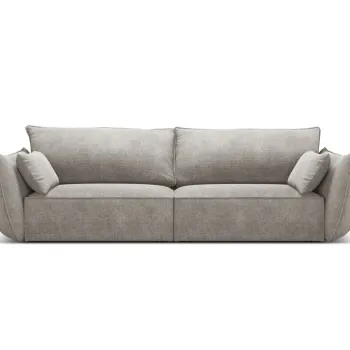 Canapea 3 locuri, Kaelle, Micadoni Home, BL, 208x100x85 cm, poliester chenille, gri deschis imagine