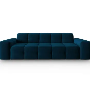 Canapea 3 locuri, Kendal, Micadoni Home, BL, 222x103x79 cm, catifea, albastru navy imagine
