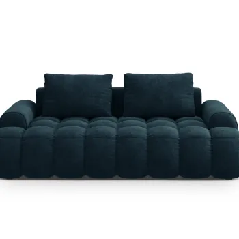 Canapea 3 locuri, Linz, Cosmopolitan Design, 200x100x84 cm, catifea, albastru petrol inchis imagine