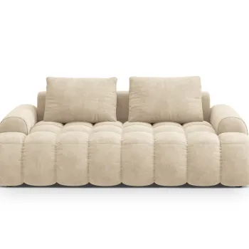 Canapea 3 locuri, Linz, Cosmopolitan Design, 200x100x84 cm, catifea, bej deschis imagine