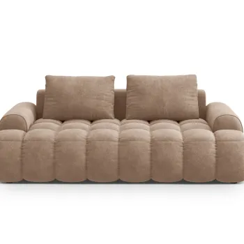 Canapea 3 locuri, Linz, Cosmopolitan Design, 200x100x84 cm, catifea, bej inchis imagine