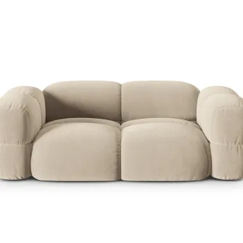 Canapea 3 locuri, Loretto, Cosmopolitan Design, 210x100x68 cm, catifea, bej deschis imagine