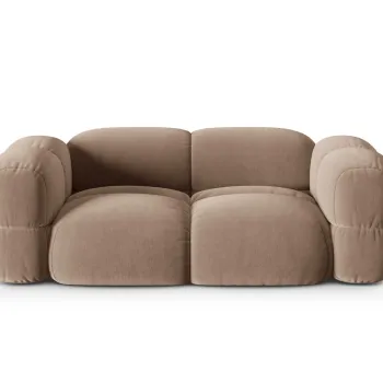 Canapea 3 locuri, Loretto, Cosmopolitan Design, 210x100x68 cm, catifea, bej inchis imagine