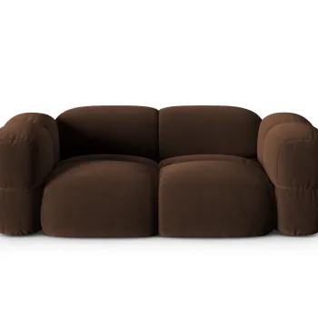 Canapea 3 locuri, Loretto, Cosmopolitan Design, 210x100x68 cm, catifea, ciocolata imagine
