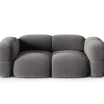 Canapea 3 locuri, Loretto, Cosmopolitan Design, 210x100x68 cm, catifea, gri imagine