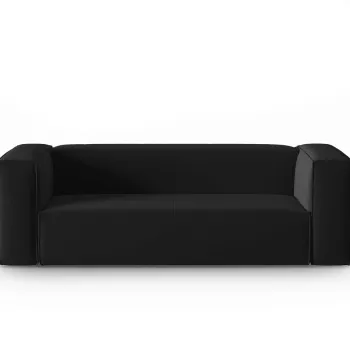 Canapea 3 locuri, Mackay, Cosmopolitan Design, 200x94x73 cm, catifea, negru imagine